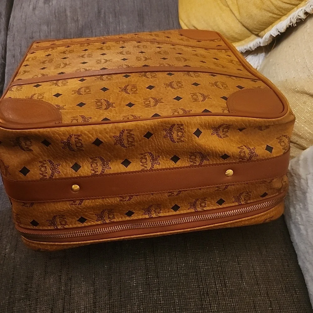 MCM Cognac Visetos Weekender Bag Vintage Made In Germany Unbranded Chains Added - Picture 8 of 17